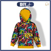 KID'S HOODIE (ALEX) - STREET GRAFFITI WZ.7 - looped knit fabric (110/116)