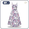 DRESS "ISABELLE" - WILD ROSE FLOWERS PAT. 1 (BLOOMING MEADOW) (Very Peri) - sewing set M