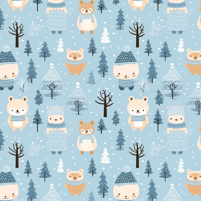 WATERCOLOR WINTER PAT. 2 - Cotton woven fabric