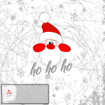 HO HO HO / white - PANORAMIC PANEL (60 x 150cm)