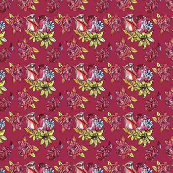 MEXIKANISCHE ROSEN Ms. 1 / fuchsie (DIA DE LOS MUERTOS)