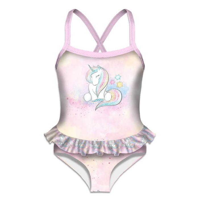 Girl's swimsuit - UNICORNS AND RAINBOW  pat. 2 (WONDERLAND) 134-140