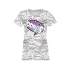 DÁMSKÉ TRIČKO - KOMIKS / ooops (fialový - červený) - single jersey S