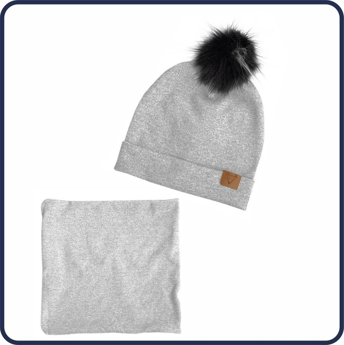 MELANGE LIGHT GREY - Cap and loop creative sewing set