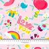 COLORFUL STICKERS PAT. 5 - Cotton muslin