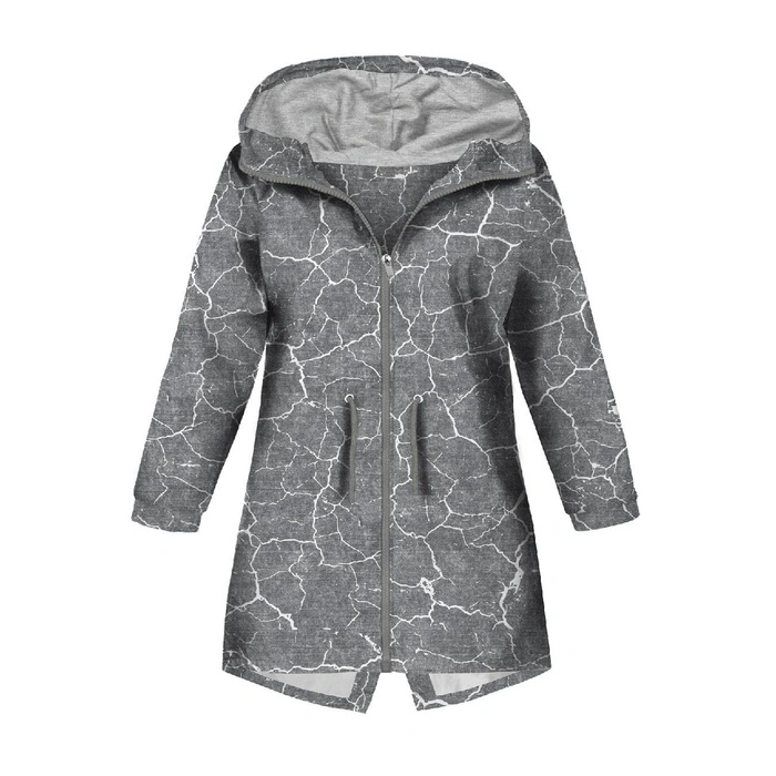 KINDERPARKA (ARIEL) - VERBRANNTE ERDE (weiß) / ACID WASH (grau) - Softshell (122/128)