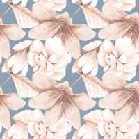 RETRO FLOWERS pat. 2 - Cotton woven fabric