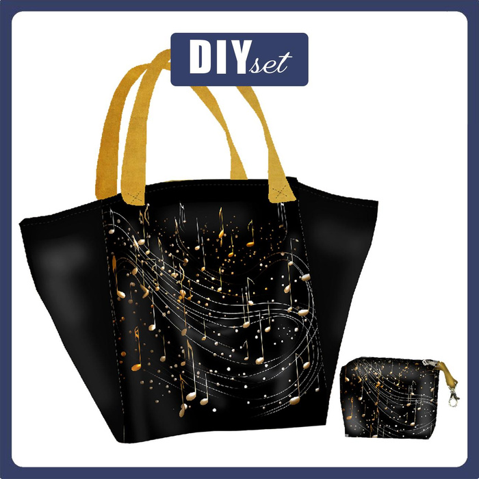 XL bag with in-bag pouch 2 in 1 - MUSIC NOTES - sewing set