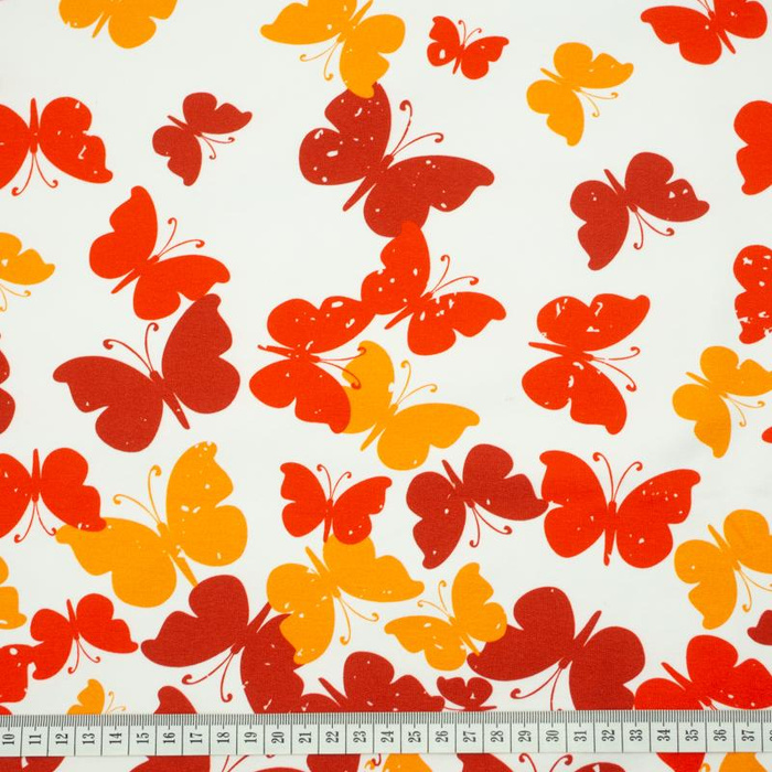 SCHMETTERLINGE AURORA RED - Paneel Sommersweat