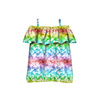 Bardot neckline blouse (SARA) - BATIK pat. 1 / rainbow - sewing set - 146-152