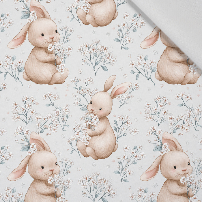 HAPPY BUNNY WZ. 6 - tkanina bawełniana
