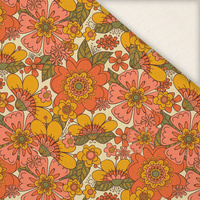 FLOWERS PAPAYA ORANGE WZ. 7 - Slub Weave