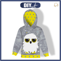 KID'S HOODIE (ALEX) - OWL CHRISTINA - looped knit fabric (98/104)