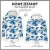 LONG WOMEN’S HOODIE - FROZEN GARDEN - looped knit fabric - XXXL