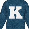 KID'S HOODIE (ALEX) - "K" / acid wash dark blue - sewing set