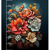 BOUQUET OF FLOWERS WZ.5 - panel (75cm x 80cm) - single jersey s elastanem ITY