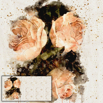 WATERCOLORS FLOWERS Vz. 2 - PANORAMICKÝ PANEL (80cm x 155cm)