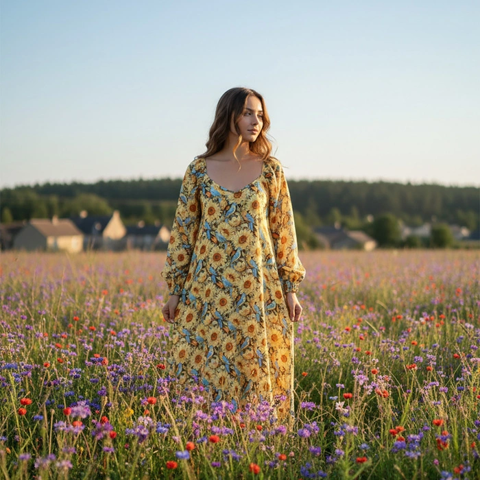 Sunflowers wz. 10 - Cotton muslin