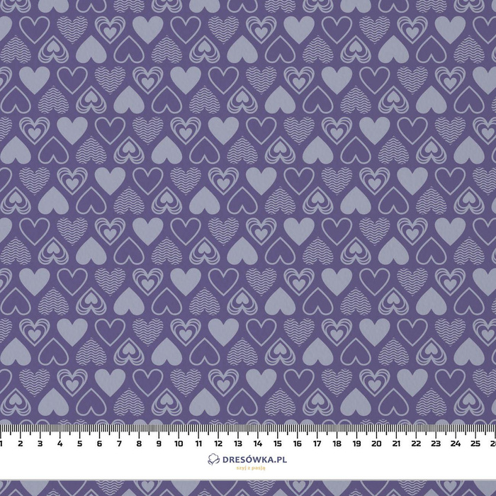 VALENTINE'S HEARTS pat. 2 (Very Peri) - Cotton woven fabric