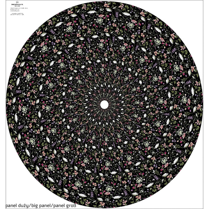 PASTELL BLUMEN / schwarz - Tellerrock-Panel
