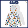 KID'S HOODIE (ALEX) - PLANETS / white- sewing set