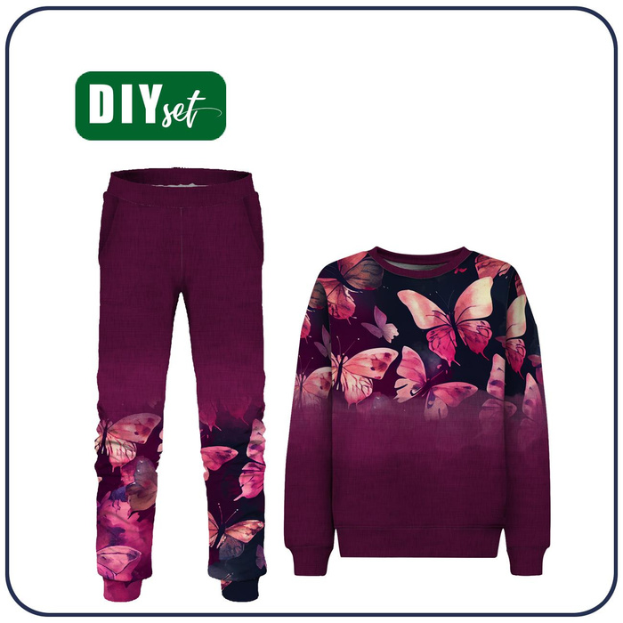 Children's tracksuit (MILAN) - BUTTERFLY PAT. 1 - sewing set (122/128)