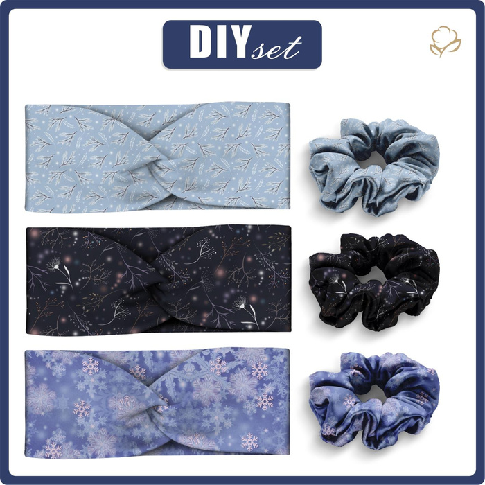 HEADBAND AND HAIR ELASTIC 3KPL - PATTERN 10 - sewing set teenager / adult