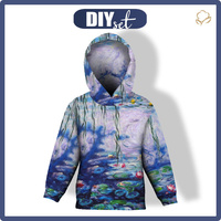 KID'S HOODIE (ALEX) - WATER LILIES (Claude Monet) - looped knit fabric (98/104)