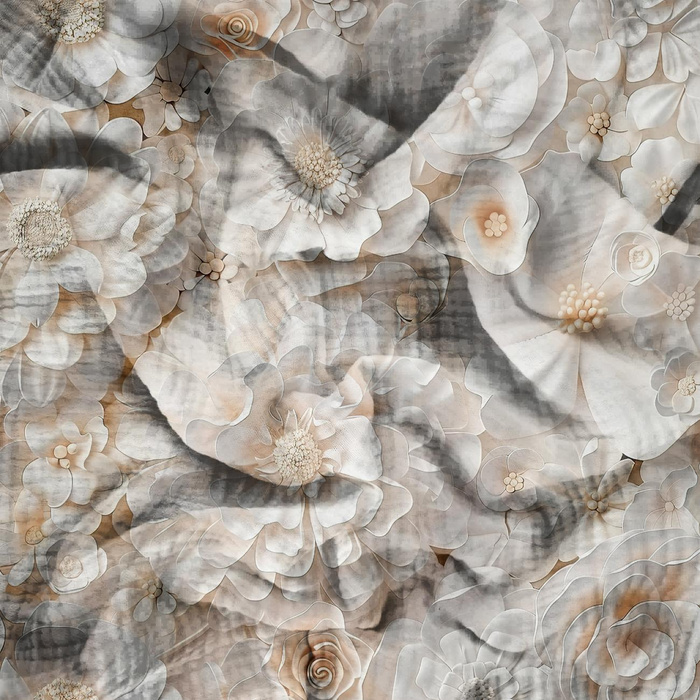 WHITE FLOWERS PAT. 4 - Cotton muslin