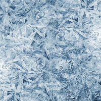FROST pat. 2 / sea blue (PAINTED ON GLASS) - Cotton woven fabric