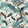 Japanese Garden wz.2  (birds) - Wasserabweisende Webware