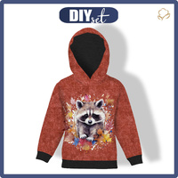 KID'S HOODIE (ALEX) - WATERCOLOR RACCOON pat. 2 - sewing set