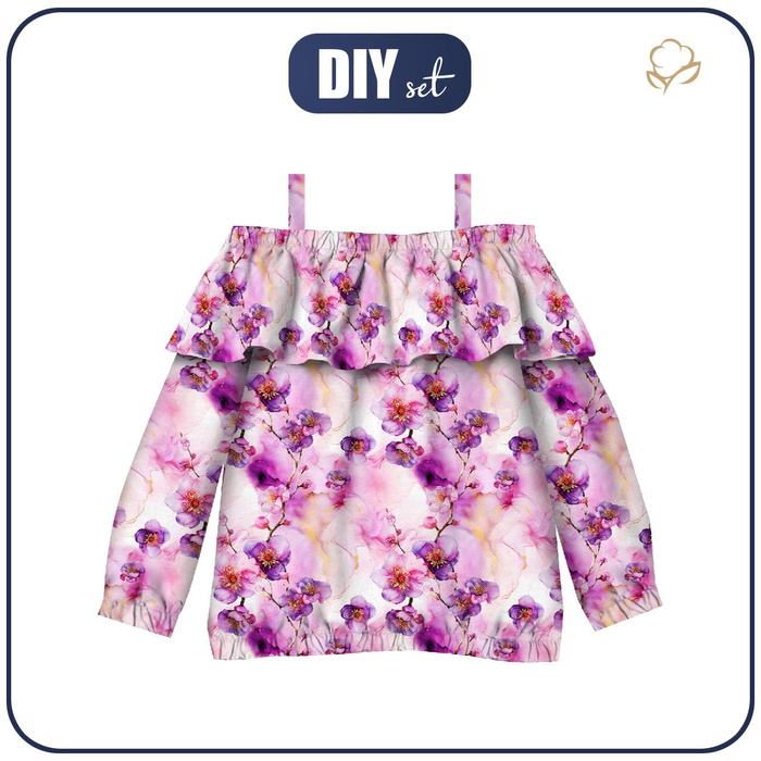 Bardot neckline blouse (VIKI) - ALCOHOL PASTEL WZ.7 - sewing set