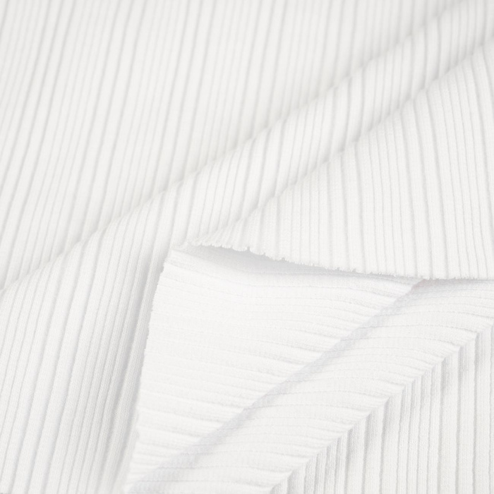 Strickware gerippt - WEISS (D-01) 