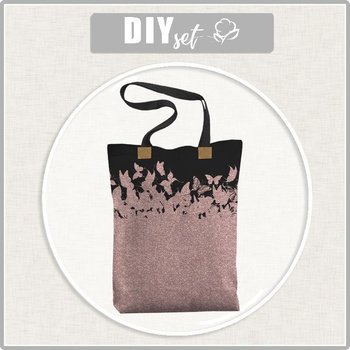 SHOPPER TASCHE - SCHMETTERLINGE / ombre (GLITTER SCHMETTERLINGE) - Wasserabweisende Webware - Nähset