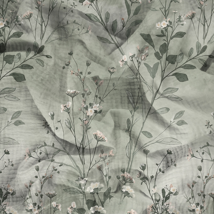 PASTEL FLOWERS WZ. 27 - Mušelín bavlněný