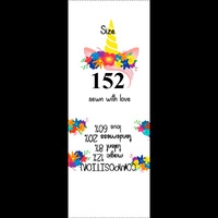 Girlish care tag "UNICORN / garland" EN - size 152 - 9 pcs set