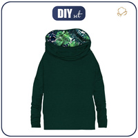 SNOOD SWEATSHIRT (FURIA) - MELANGE BOTTLE GREEN / MONSTERA 2.0 - sewing set - XXXL