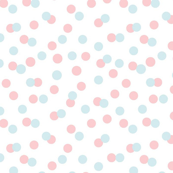 PASTEL DOTS / mint - salmon pink (PASTEL SKY) - Cotton muslin
