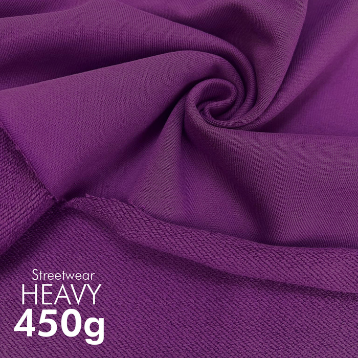 Diagonální teplákovina / HEAVY 450g - ŠVESTKA