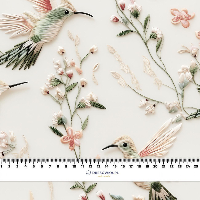 PASTEL BIRDS M. 6 (Kolibris) - Webware für Tischdecken