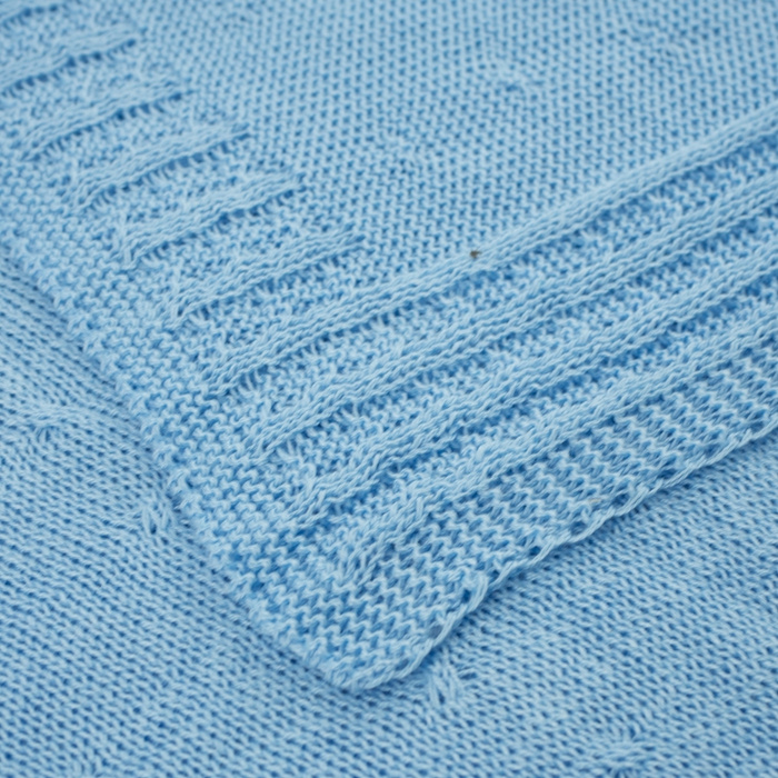 DECKE SOFT (KLEINE PUNKTE) / hellblau S - dünnes gestricktes Paneel