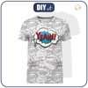 HERREN T-SHIRT - COMICS / yeah (blau - rot) - Single Jersey M