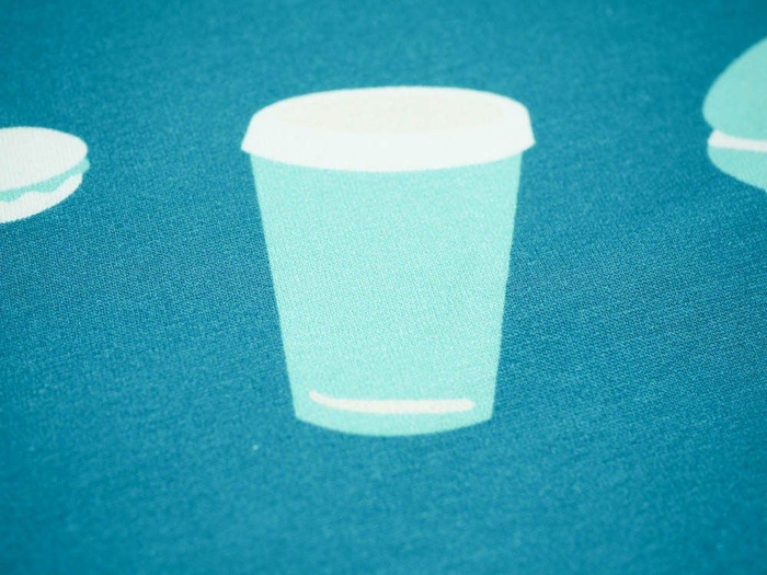 Paris Breakfast ( J'adore Paris) / TEAL  - single jersey TE210