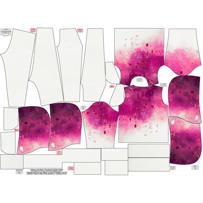 Children's tracksuit (OSLO) - SPECKS (fuchsia) - looped knit fabric (86/92)