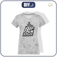 DÁMSKÉ TRIČKO - KEEP CALM & RUN / beton - single jersey