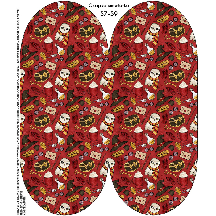 "Beanie" cap - MAGIC MIX PAT. 2 (MAGIC SCHOOL) / red 51-53