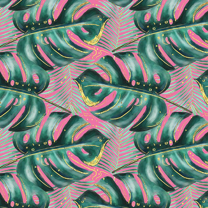 MONSTERA Ms. 5 / rosa - Wasserabweisende Webware