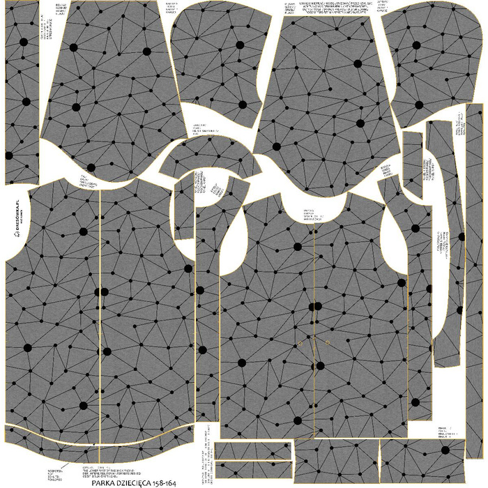PARKA DZIECIĘCA (ARIEL) - PAJĘCZYNA  / eko melanż - softshell (122/128)
