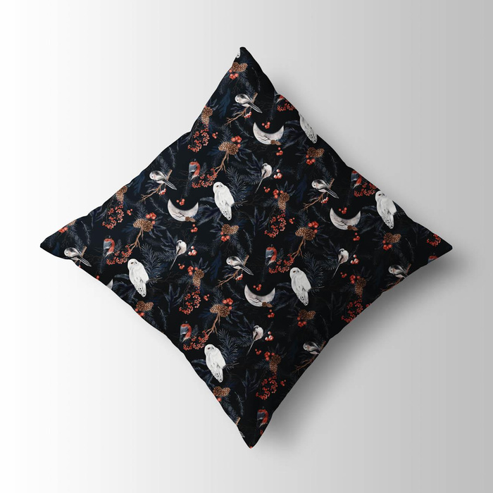 WINTER BIRDS pat. 2 (WINTER IN PARK) - looped knit fabric with elastane ITY